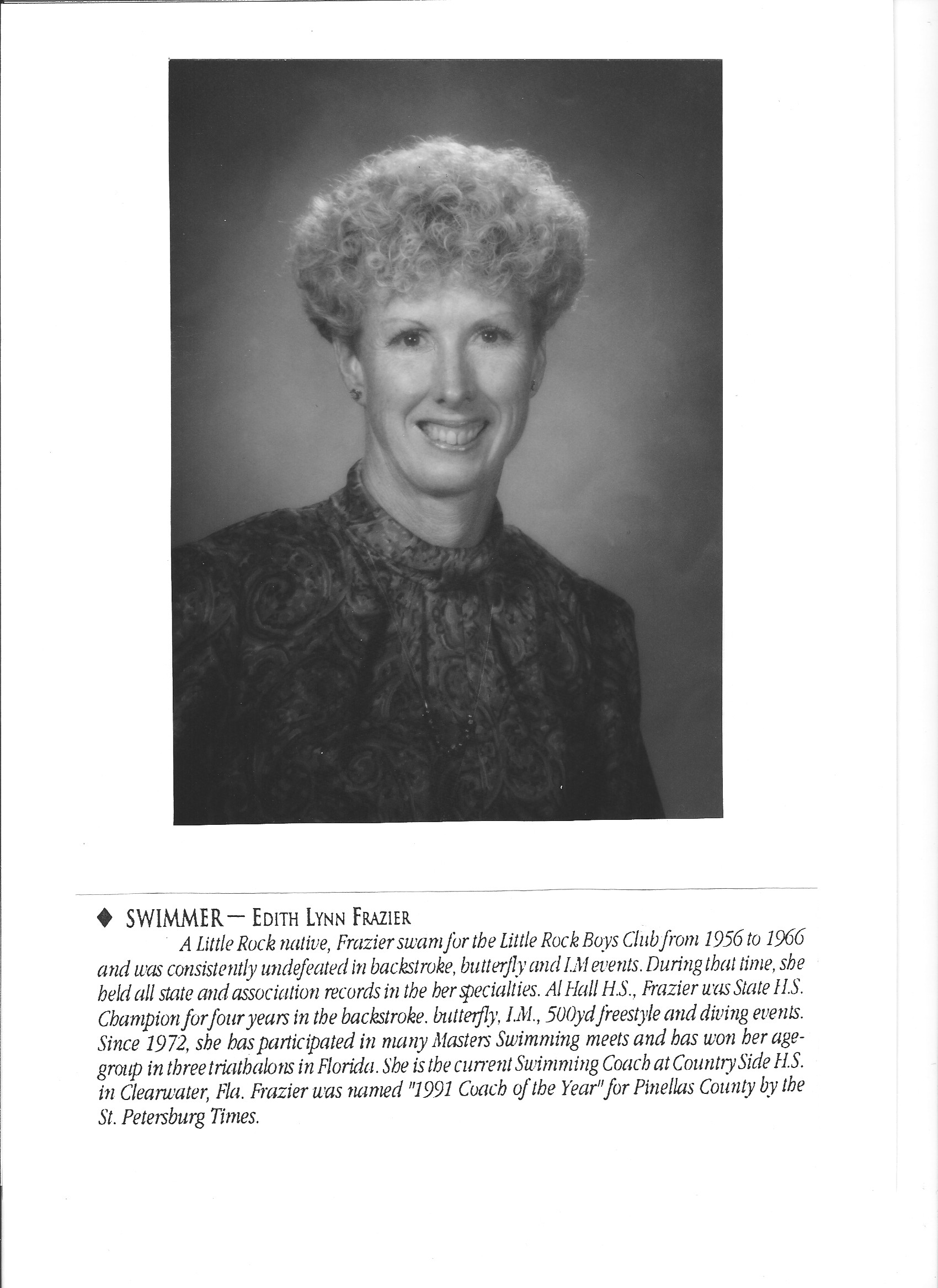 Arkansas Swimming Edith Lynn Frazier